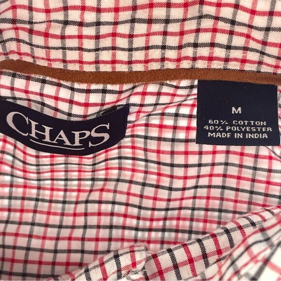 Chaps Check Plaid Men’s Long Sleeve Button Down Shirt Size Medium - Picture 6 of 7